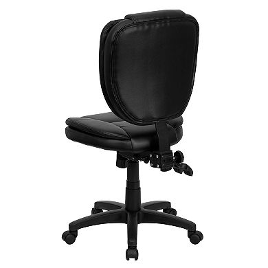 Emma and Oliver Mid-Back Black Fabric Pillow Top Ergonomic Task Office Chair