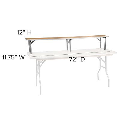 Emma and Oliver 72" x 12" x 12" Birchwood Bar Top Riser with Silver Legs