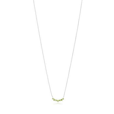 Gemistry 14k White Gold 7-Stone Peridot Necklace