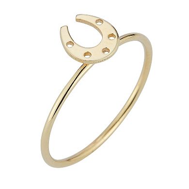 LUMINOR GOLD 14k Gold Horseshoe Stackable Ring