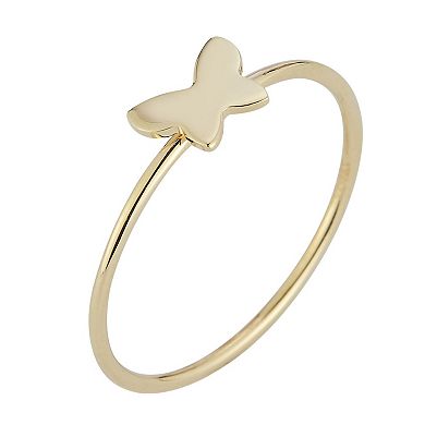 LUMINOR GOLD 14k Gold Butterfly Stackable Ring