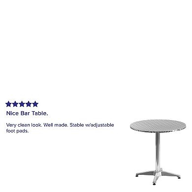 Emma and Oliver 27.5'' Round Aluminum Indoor-Outdoor Table with Base