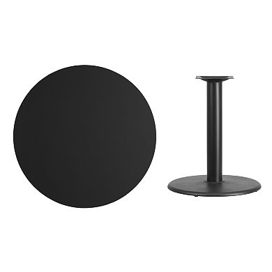 Emma and Oliver 36" Round Laminate Table Top with 24" Round Table Height Base