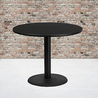 Emma and Oliver 36" Round Laminate Table Top with 24" Round Table Height Base