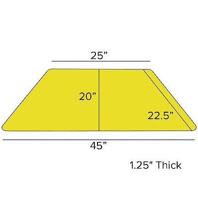 Emma and Oliver 22.5x45 Trapezoid Yellow HP Laminate Adjustable Activity Table