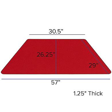 Emma and Oliver Trapezoid Red Thermal Laminate Adjustable Activity Table