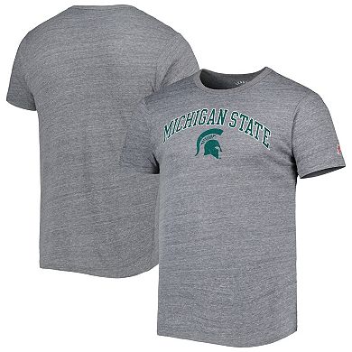Men's League Collegiate Wear Heather Gray Michigan State Spartans 1965 Arch Victory Falls Tri-Blend T-Shirt