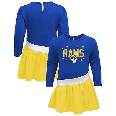 Girls Infant Royal/Gold Los Angeles Rams Heart to Heart Jersey Tri-Blend Dress