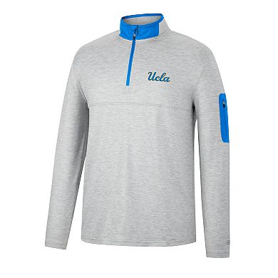 Men's Colosseum Heathered Gray/Blue UCLA Bruins Country Club Windshirt Quarter-Zip Jacket