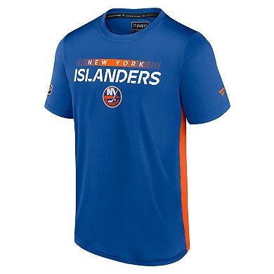 Men's Fanatics Branded Royal/Orange New York Islanders Authentic Pro Rink Tech T-Shirt