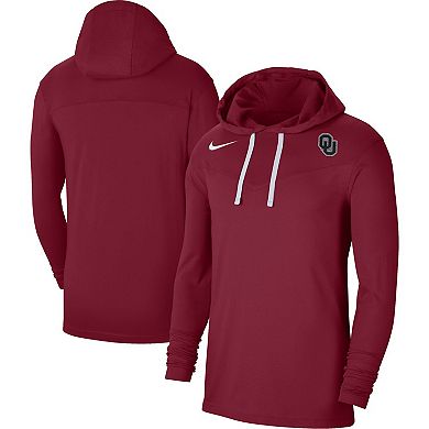 Men's Nike Crimson Oklahoma Sooners Off-Field Performance Long Sleeve Hoodie T-Shirt