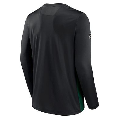 Men's Fanatics Branded Black Minnesota Wild Authentic Pro Rink Performance Long Sleeve T-Shirt