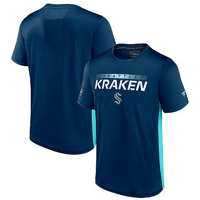 Men's Fanatics Branded Deep Sea Blue/Light Blue Seattle Kraken Authentic Pro Rink Tech T-Shirt