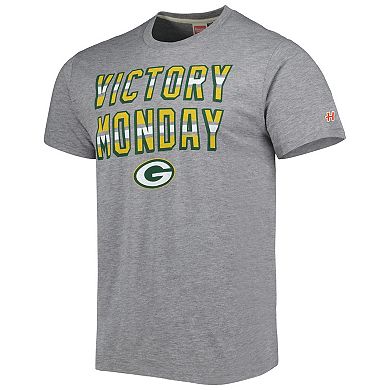 Men's Homage Gray Green Bay Packers Victory Monday Tri-Blend T-Shirt