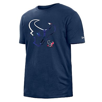 Men's New Era Navy Houston Texans 2022 Sideline Ink Dye T-Shirt