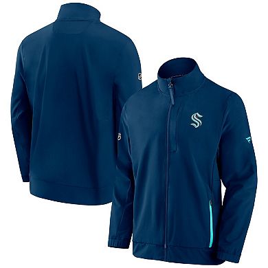 Men's Fanatics Branded Deep Sea Blue Seattle Kraken Authentic Pro Rink Coaches Full-Zip Jacket