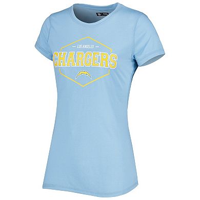 Women's Concepts Sport Powder Blue/Navy Los Angeles Chargers Badge T-Shirt & Pants Sleep Set