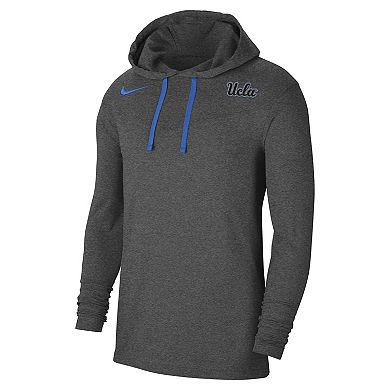Men's Nike Heathered Charcoal UCLA Bruins Off-Field Performance Long Sleeve Hoodie T-Shirt