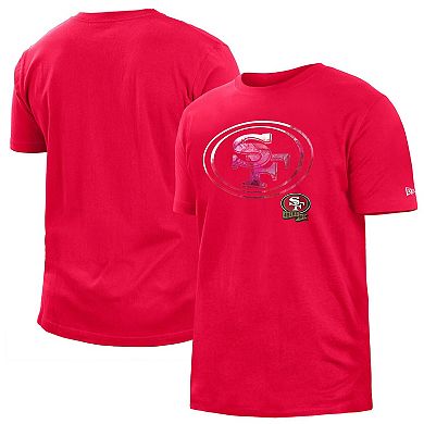 Men's New Era Scarlet San Francisco 49ers 2022 Sideline Ink Dye T-Shirt