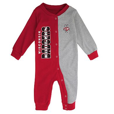Infant Red/Gray Wisconsin Badgers Halftime Two-Tone Sleeper