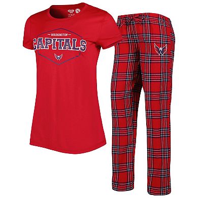 Women's Concepts Sport Red/Navy Washington Capitals Badge T-Shirt & Pants Sleep Set