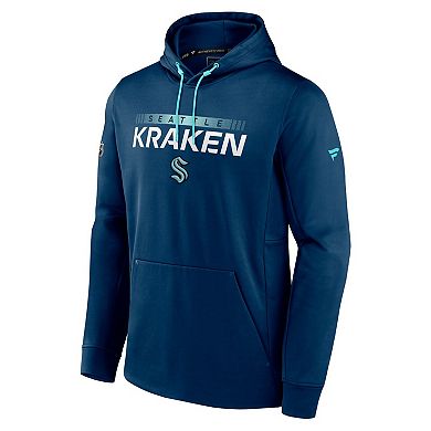 Men's Fanatics Branded Deep Sea Blue Seattle Kraken Authentic Pro Rink Pullover Hoodie