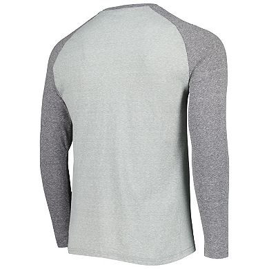 Men's Concepts Sport Heather Gray Cleveland Browns Ledger Raglan Long Sleeve Henley T-Shirt