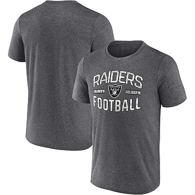Men's Fanatics Branded Heathered Charcoal Las Vegas Raiders Want To Play T-Shirt