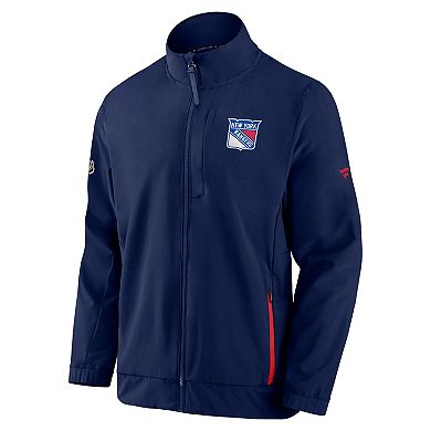 Men's Fanatics Branded Navy New York Rangers Authentic Pro Rink Coaches Full-Zip Jacket