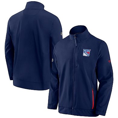 Men's Fanatics Branded Navy New York Rangers Authentic Pro Rink Coaches Full-Zip Jacket