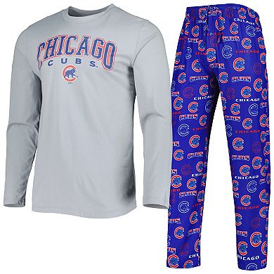 Men's Concepts Sport Royal/Gray Chicago Cubs Breakthrough Long Sleeve Top & Pants Set