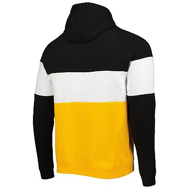 Men's New Era Gold Pittsburgh Steelers Colorblock Current Pullover Hoodie