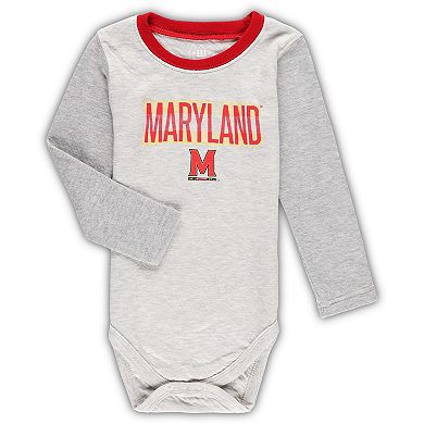 Infant Wes & Willy Heather Gray Maryland Terrapins Jie Jie Long Sleeve Bodysuit & Pants Set