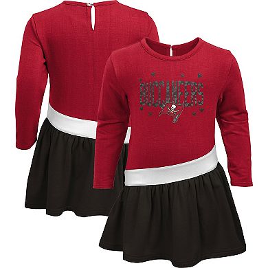Girls Toddler Red/Black Tampa Bay Buccaneers Heart To Heart Jersey Tunic Dress