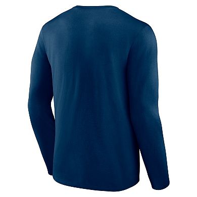 Men's Fanatics Branded Deep Sea Blue Seattle Kraken Authentic Pro Core Collection Secondary Long Sleeve T-Shirt