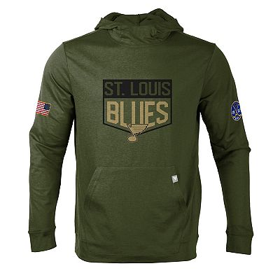 Men's Levelwear Olive St. Louis Blues Thrive Tri-Blend Pullover Hoodie