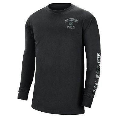 Men's Nike Black Michigan State Spartans Tour Max 90 Long Sleeve T-Shirt