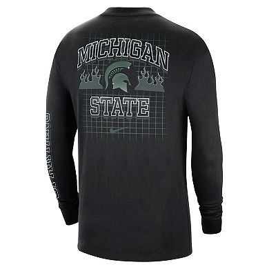 Men's Nike Black Michigan State Spartans Tour Max 90 Long Sleeve T-Shirt