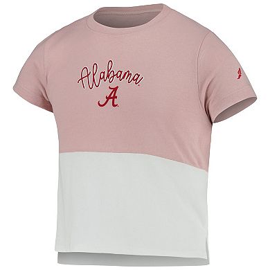Girls Youth League Collegiate Wear Pink Alabama Crimson Tide Colorblocked T-Shirt