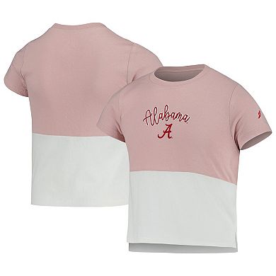 Girls Youth League Collegiate Wear Pink Alabama Crimson Tide Colorblocked T-Shirt