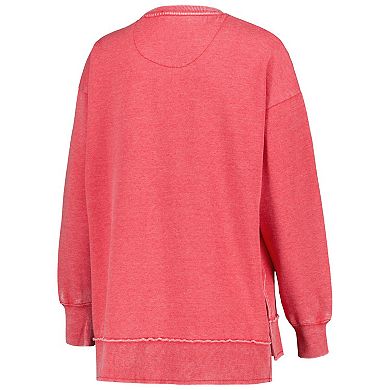 Women's Pressbox Scarlet Nebraska Huskers Marniville Vintage Wash Pullover Sweatshirt