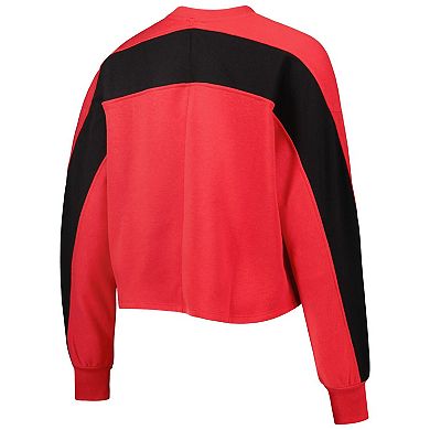 Women's Gameday Couture Scarlet Nebraska Huskers Back To Reality Colorblock Pullover Sweatshirt