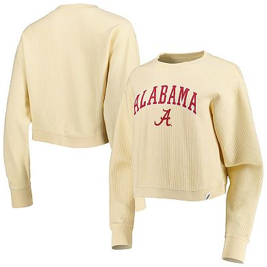 Women's League Collegiate Wear Cream Alabama Crimson Tide Classic Campus Corded Timber Sweatshirt