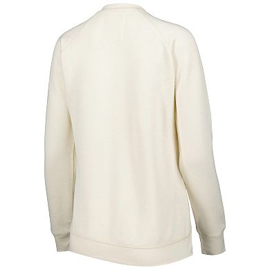 Women's Pressbox Cream West Virginia Mountaineers Old Standard Pennant Knobi Raglan Pullover Sweatshirt