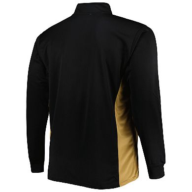 Men's Black/Gold New Orleans Saints Big & Tall Quarter-Zip Jacket