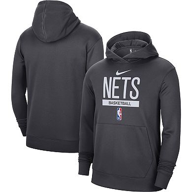 Men's Nike Anthracite Brooklyn Nets 2022/23 Spotlight On-Court Practice Performance Pullover Hoodie