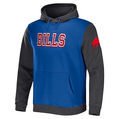 Men's NFL x Darius Rucker Collection by Fanatics Royal/Charcoal Buffalo Bills Colorblock Pullover Hoodie