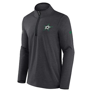 Men's Fanatics Branded Heather Charcoal Dallas Stars Authentic Pro Rink Quarter-Zip Jacket