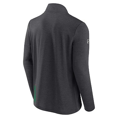 Men's Fanatics Branded Heather Charcoal Dallas Stars Authentic Pro Rink Quarter-Zip Jacket