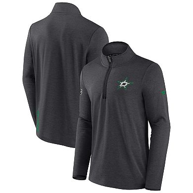 Men's Fanatics Branded Heather Charcoal Dallas Stars Authentic Pro Rink Quarter-Zip Jacket